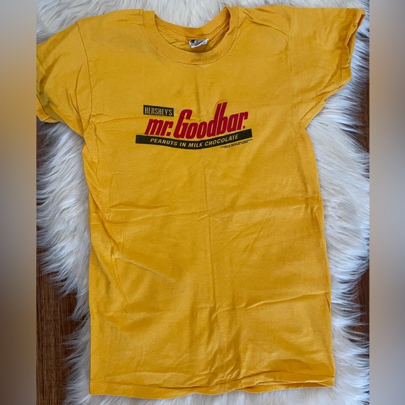 Vintage Rare 80s Hershey’s Mr. Goodbar Snack Promo Single Stitched T Shirt, SZ L - Picture 1 of 9